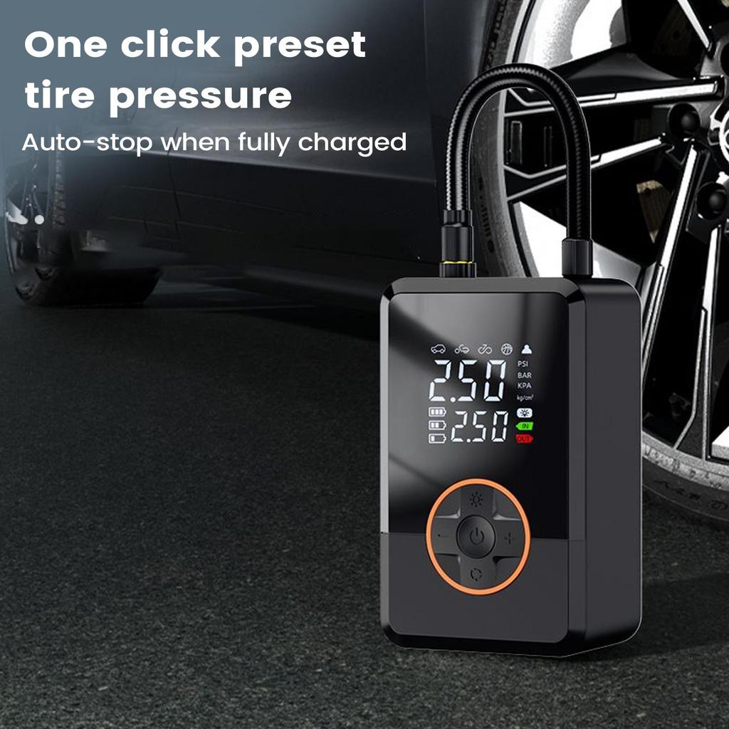 Накачка шин Портативный воздушный компрессор 130 PSI Портативный освещенный насос для накачки шин Мотоциклетный воздушный насос Для автомобиля Велосипеда Авто Грузовика Дорога