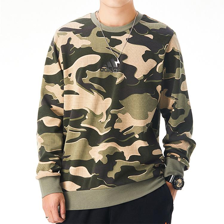 Adidas Sweatshirts Men's Camouflage Crew Neck Moderate Regular GM4472
