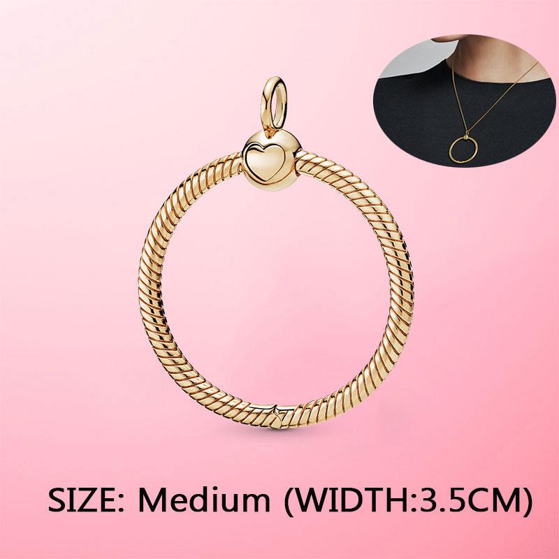 New 925 Sterling Silver & Rose Gold Color O Pendant Fit Original Necklace DIY Charms Beads Jewelry Gift Hot