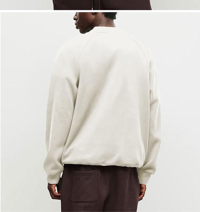 Мужской свитшот с круглым вырезом American Crewneck из плотного материала - Высокое качество, Длинный рукав, Свободный крой