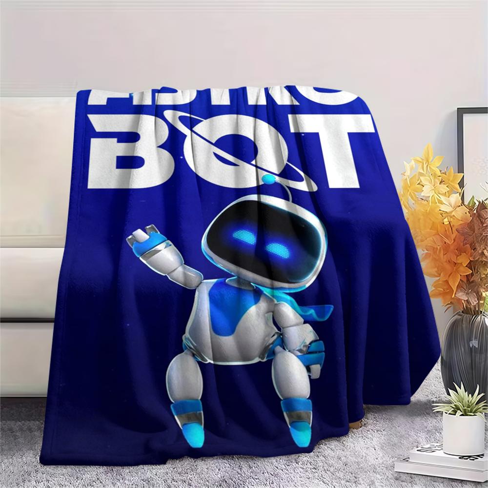 1 шт. Фланелевое одеяло с принтом ASTRO BOT, Высококачественное, Удобное для всех сезонов, Декор для дома, Тепло и комфорт, Идеально для рождественских подарков