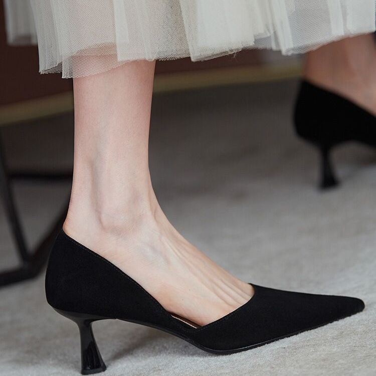 Женская летняя обувь Сандалии Туфли для женщин 2024 на среднем каблуке Мокасины Stilito Желтые с острым носком EA Y2k Trend Стильные