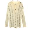 OLD 80s 90s Long Sleeve Cable Knit Cardigan Ivory System Men's Used