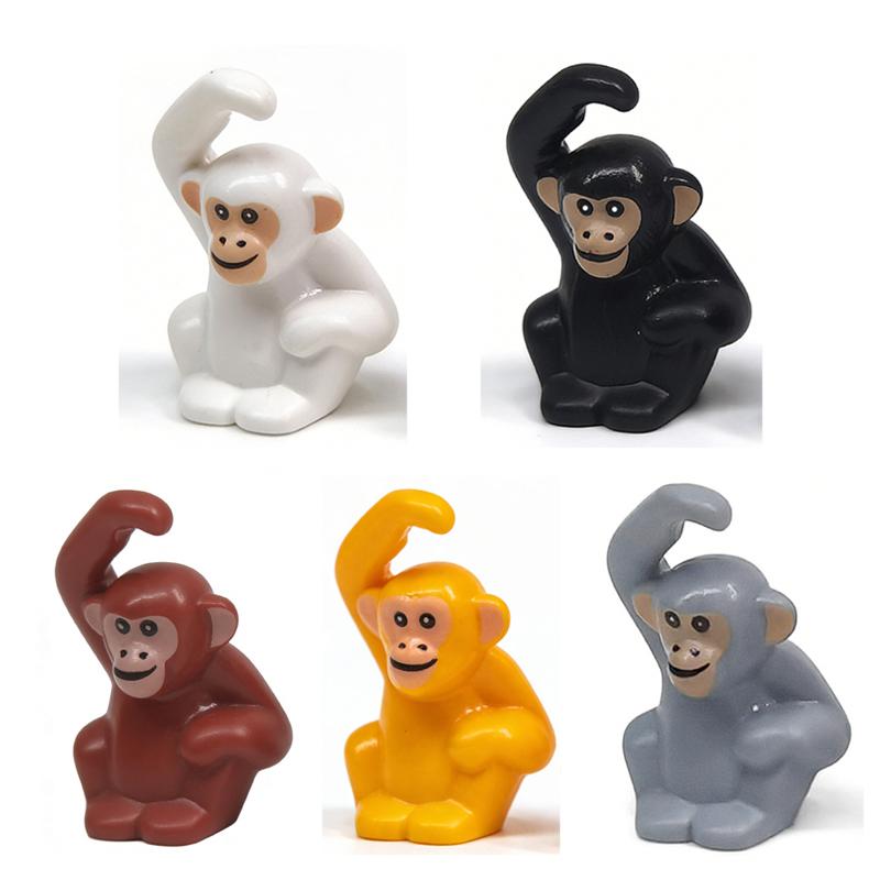 Конструктор MOC Животные Зоопарк Слоны Тигры Шимпанзе Лось Медведи Овцы Верблюд Лошадь Крокодил Леопард Мини Декоративные Кирпичики T11