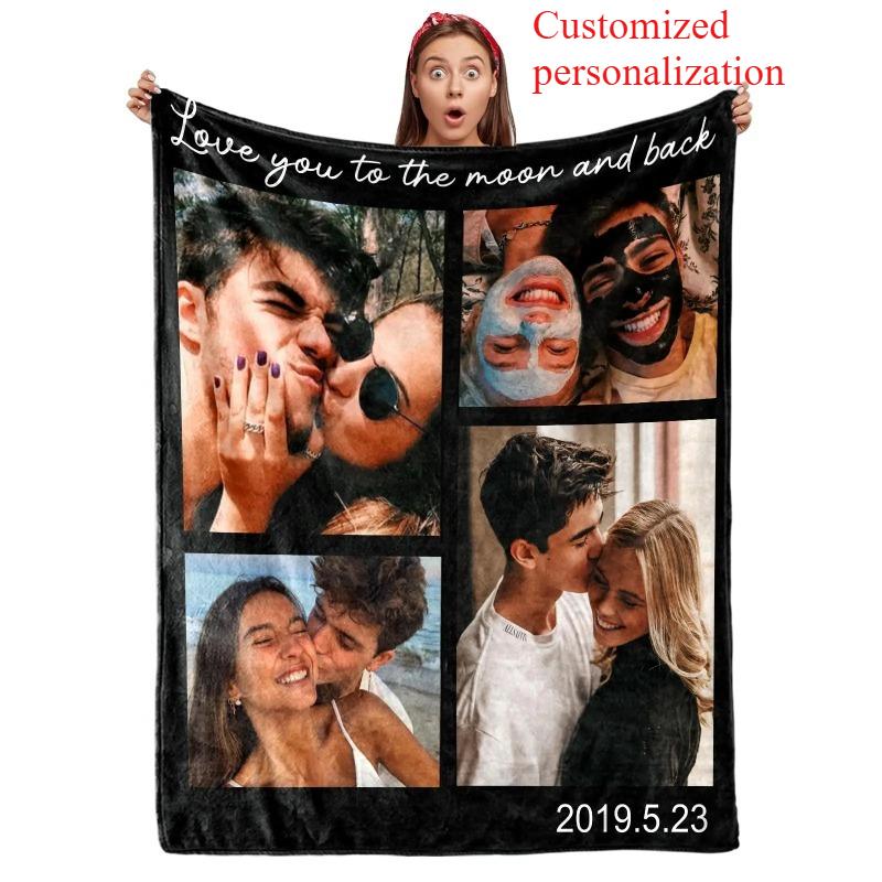 Customized personalization digitalprinted polyester Bedroom velvet flannel soft sofa cover blanket Fleece soft sofa cover