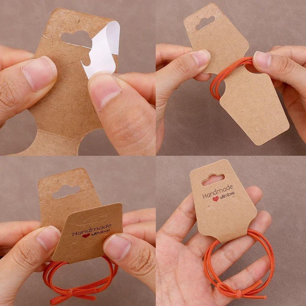 100pcs Kraft Paper DIY Jewelry Display Card Foldable Jewelry Packaging Card Jewelry Sale