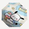 1pc Pochacco Ice Cream Cone Automatic Folding Umbrella - Portable 3-Fold Design with 8-Bone Iron Frame, Perfect for Outdoor Use, Festive Gifts, Travel