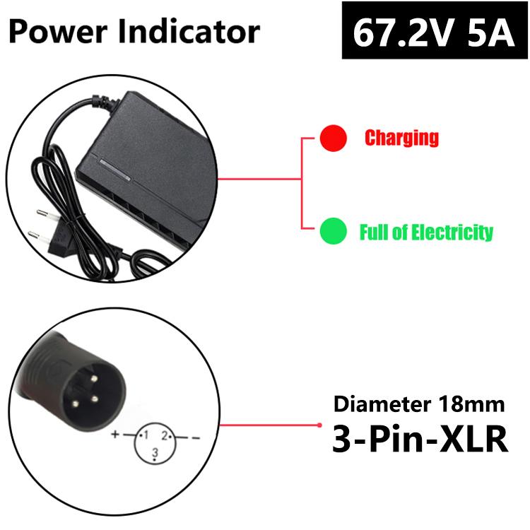 36V/48V/60V/72V 5A/3A/2A Car Charger Li-ion Battery Electric Bike Charger 42V/54.6V/67.2V/84V 5A/3A/2A Electric Scooter E-Bike Charger