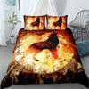 Wolf Howl Under The Moon Three-Piece 3D Digital Printing Quilt Cover Pillowcase Bedding