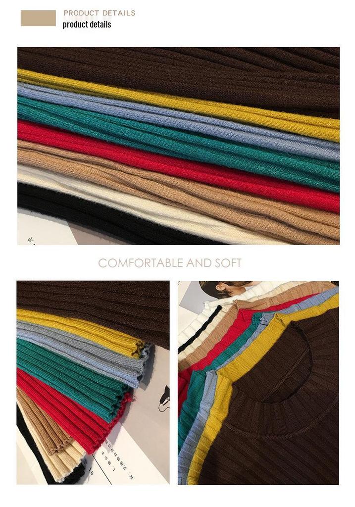 2026 Spring/Autumn Women's Slim Fit Mid-Sleeve Knitwear Pullover Sweater – Gentle Style Short Top