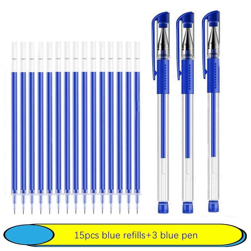 Набор из 6-25 шт. Гелевых ручек 0,5 мм Нейтральные ручки Черный/Синий/Красный Цвет Сменные стержни Плавное письмо Школьные канцелярские принадлежности
