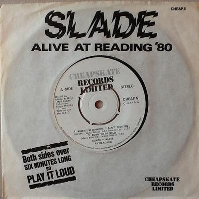 7-дюймовая пластинка SLADE - Alive At Reading '80 CHEAP5 Cheapskate Reco 1980 UK Рок Б/У