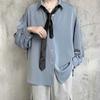 Shirt Men's Hong Kong Style Loose and Very Fairy Top Dk Trendy Design Sense Jk Long-sleeved Lazy Wind Pendant Shirt