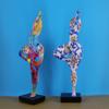 Граффити Йога Леди Фигурки Цветные Абстрактные Танцующая Сексуальная Женщина Скульптура Смоляная Фигура Статуэтка Декор для Дома Гостиной Рабочего Стола