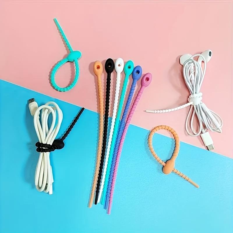30Pcs Silicone Reusable Cable Wire Organizer Winder Storage Holder Bag Ties Cord Bag Clip Food Saver Earphone Line Tidy Clips