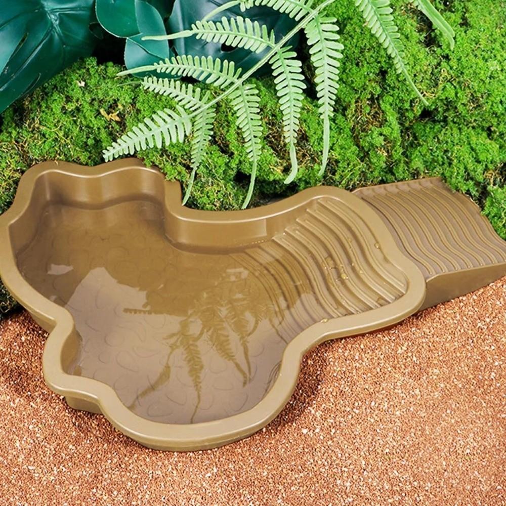 Plastic Turtle Soaking Tub with Ramp Reptiles Water Dish Turtle Water Pool  All Seasons