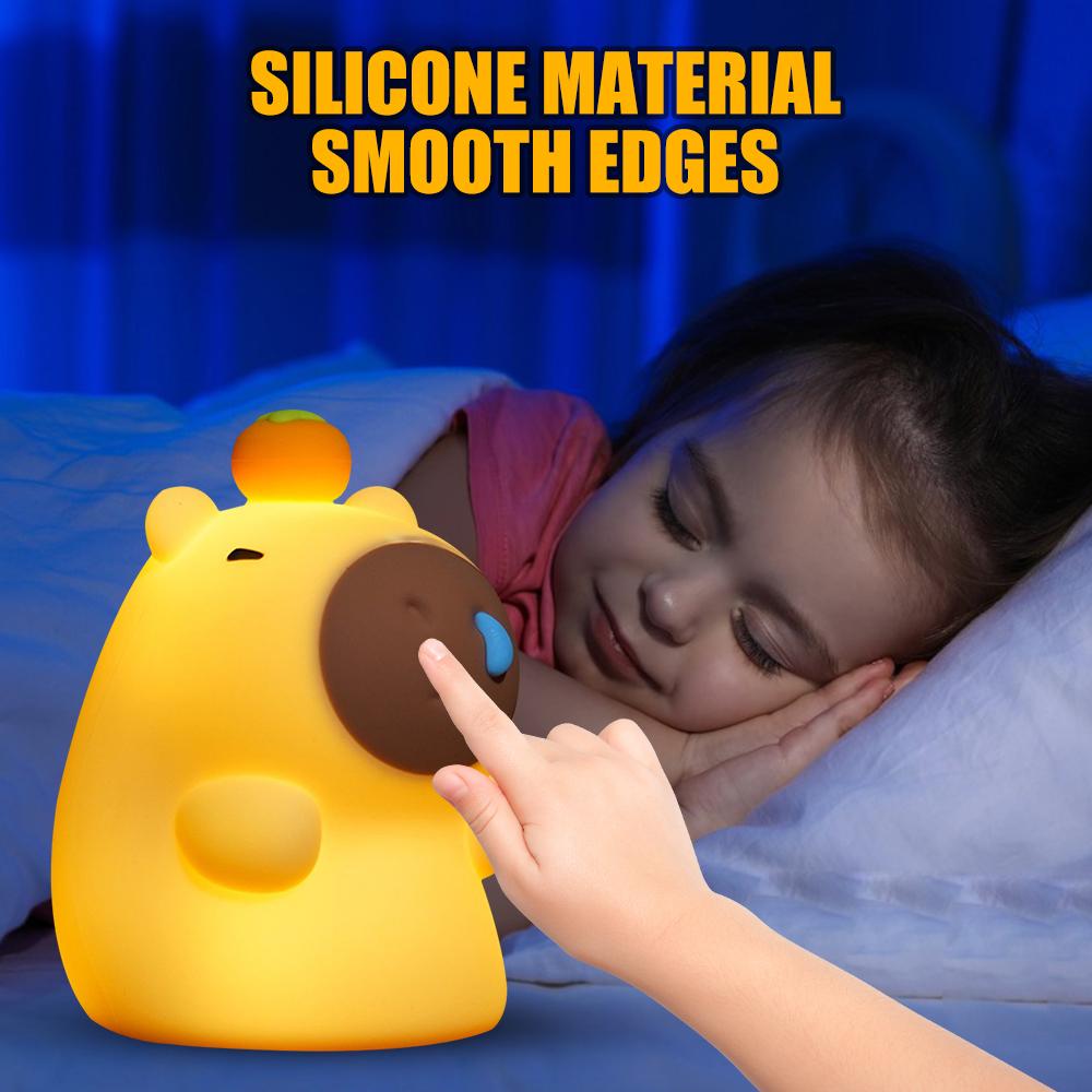 Силиконовые ночники Capybara портативные USB перезаряжаемые сенсорные лампы с животными для детского подарка домашнего декора спальни