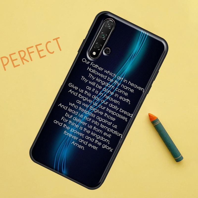 Christianity Lord Prayer Case For Huawei Nova Y90 Y70 Y61 Y60 9 10 SE Nova 5T 11i 8i 7i 3i P20 P40 P30 Lite P60 Pro
