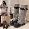 Ковбойские ретро-ботинки на толстом каблуке женские летние 2025 новые модные тонкие ковбойские сапоги средней высоты