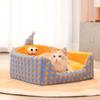 Зимняя теплая кровать для кошек, мягкая плюшевая кошачья кроватка, симпатичная кровать для кошек, съемный кошачий диван, утолщенная кровать для сна для кошек, товары для животных