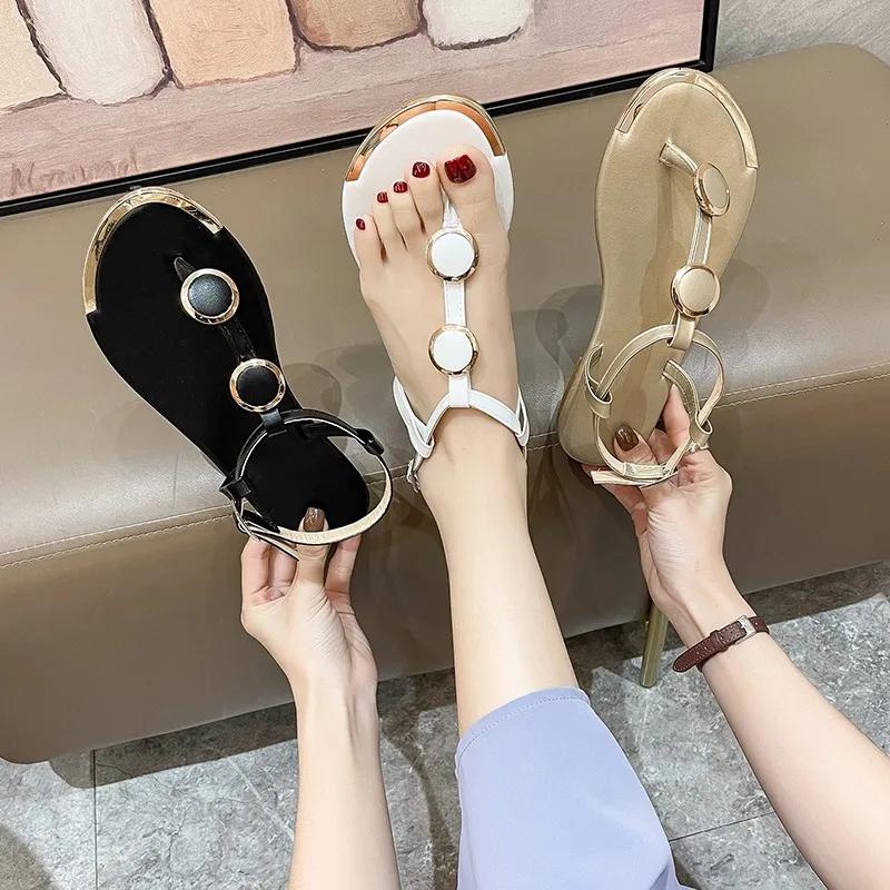 Women Sandals New Summer Casual Flat Sandals Flip Flops Luxury Designer Fashion Shoes Women Open Toe Daily Sandals Women