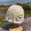 Artistic Hollow Toe Cap Lace Flower Basin Hat Fashionable Knitted Woolen Hat  Women