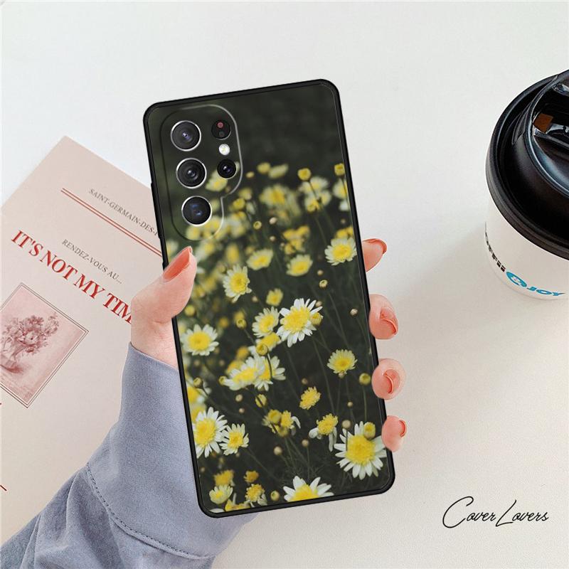 Чехол для телефона с цветком ромашки Для Samsung Galaxy S24 S25 S23 S22 Ultra Note 10 20 Plus S20 S21 FE Чехол
