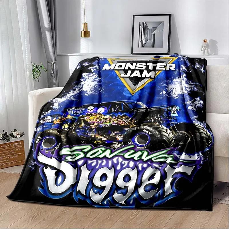 3D Monster Jam Монстр-трак Мультяшная Фланелевая Мягкая Плед Плед для Спальни Мальчика Дивана Кровати Теплый Плед Пикник