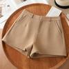 Women's Khaki Summer Suit Shorts, Thin Casual Loose Fit, Three-Point Design, Slimming Petite Hot Pants for 2025.
