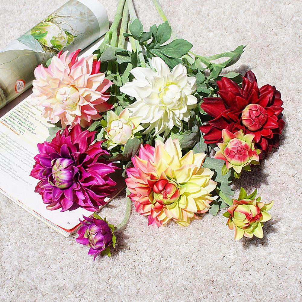 Real Touch Artificial Chrysanthemum Handmade Silk Chrysanthemum Flower Indoor Outdoor Decoration