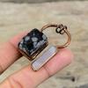 Snowflake Obsidian Rough Gemstone Pendant Electroformed Copper Pendant Handmade Mother Of Pearl Pendant Electroformed Jewelry Gift For Women