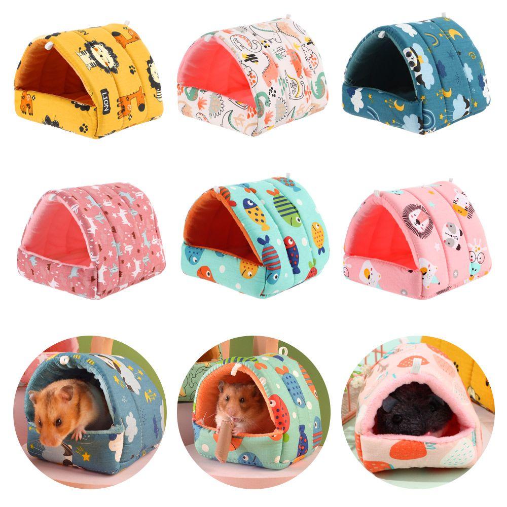 Colorful Winter Mini Cage Rabbit Squirrel Warm Mat Guinea Pig Nest Hamster House Small Animal Sleeping Bed