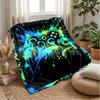 Neon Game Controller Graffiti Theme blanket Lightweight Warm Flannel Blanket Decorative Throw Blanket for Home Decoration