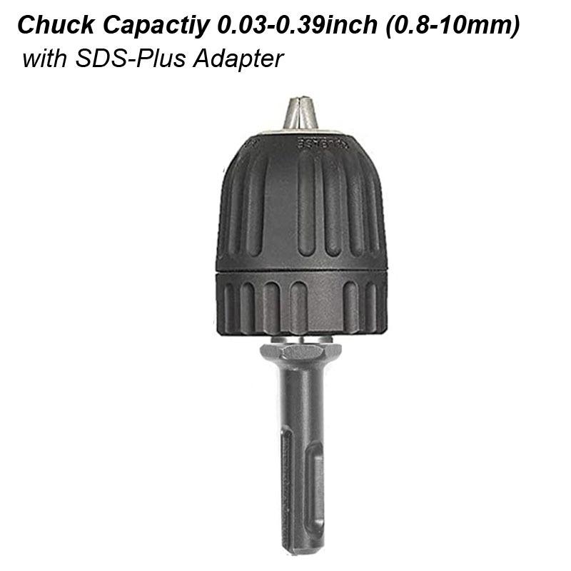 0.8-10mm Keyless Drill Chuck Converter Hex Shank SDS Plus Socket Square Femal Adapter for Impact Electric Driver/ Wrench/ Hammer