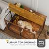 Dog Crate Furniture With Openable Top Two Doors For Extra Large Dogs Rustic Brown