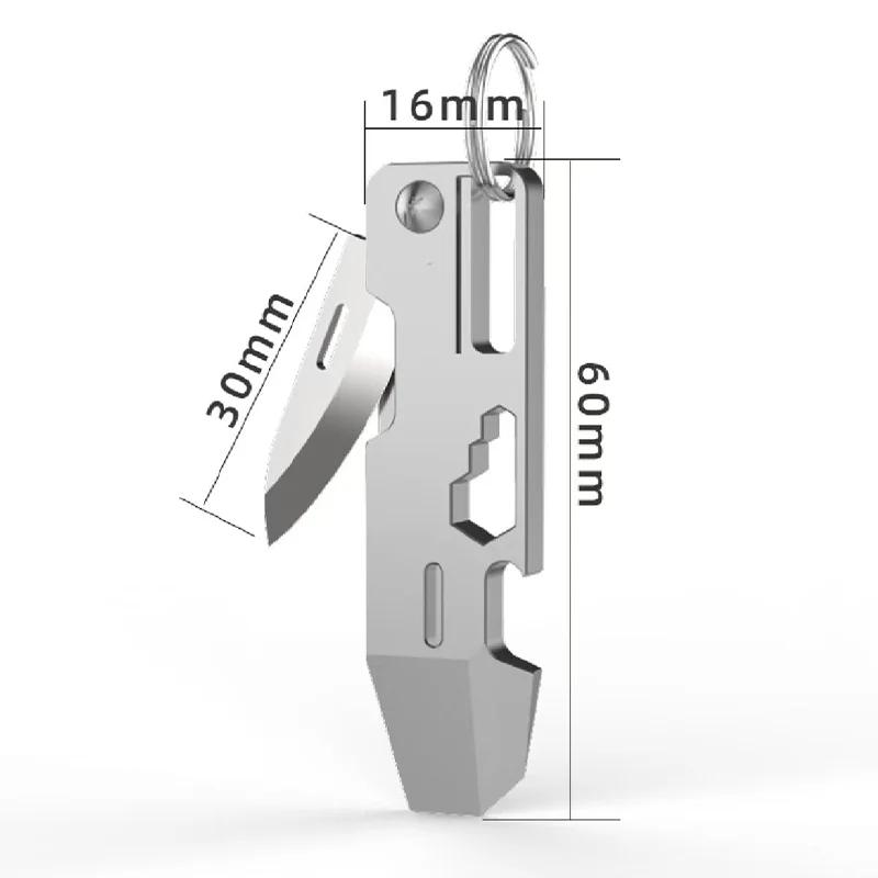 NEW Outdoors Titanium Alloy Mini Multifunctional Folding Pry Bar Key Screwdriver Pendant Wrench Bottle Opener Express EDC Tool