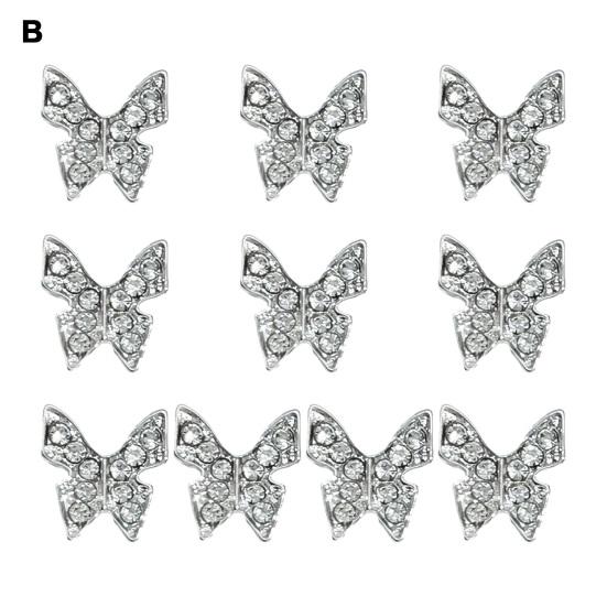 10 шт., украшение для ногтей, стразы, 3D лук, паук, череп, искусственный кристалл на металлических подвесках, креативные ювелирные украшения «сделай сам», аксессуары для чехла для телефона