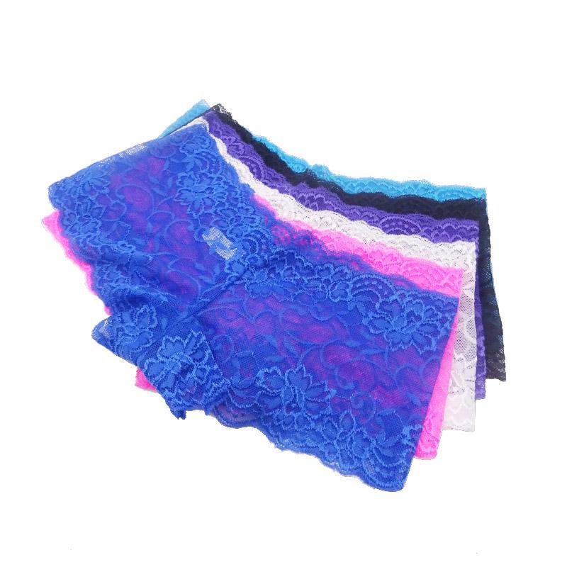 6 Pcs/lot Sexy Women's Boxer Shorts Transparent Lace Panties Ladies Boyshort Briefs Underwear M-XXL