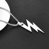 Men's Titanium Steel Lightning Pendant Necklace - Trendy, Hip-Hop Style, Versatile Accessory