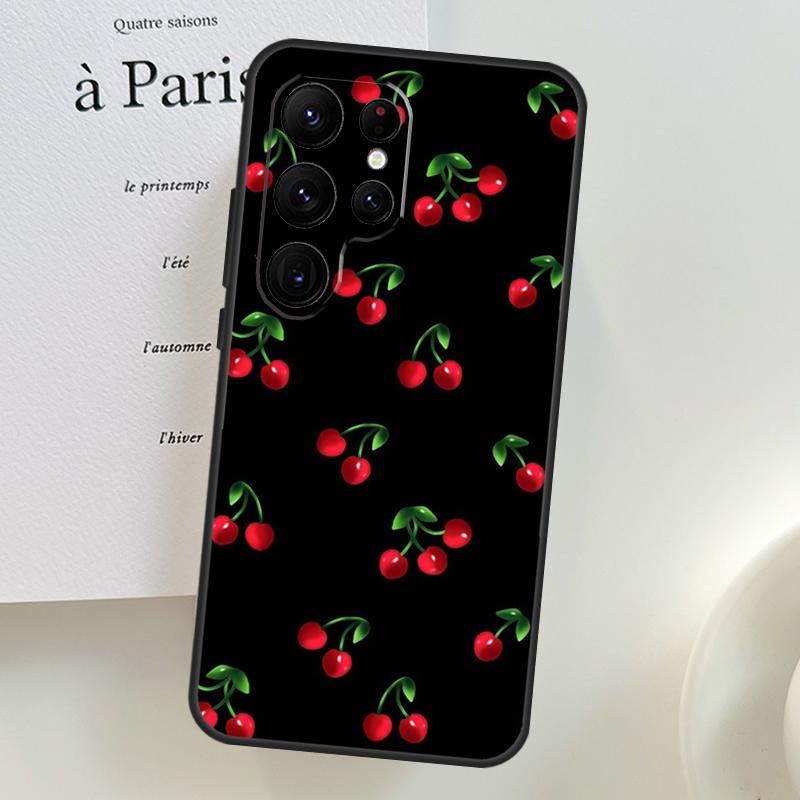 Чехол для телефона Samsung Galaxy S26 Ultra S25 S23 S22 S21 S24 Ultra S10 S20 Plus S25 FE с рисунком еды, фруктов, красной вишни