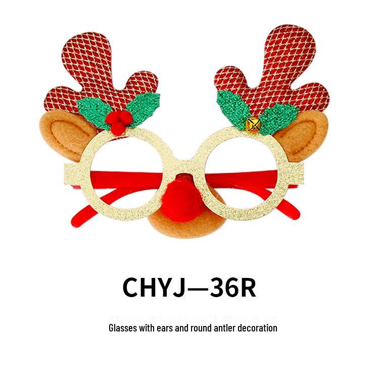 Креативные рождественские очки - Санта, Снеговик, Рога для взрослых и детей