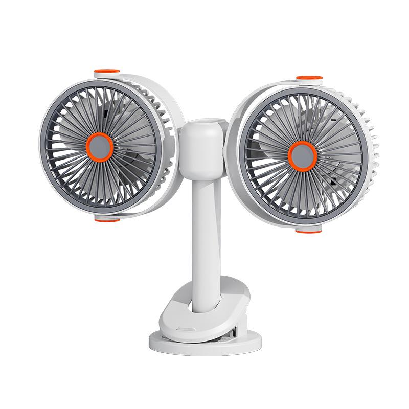 Dual-Headed Smart Clip & Wall-Mount Fan, Portable Low-Noise Circulation Desktop Fan for Home