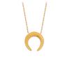 [Q6279] - Gold Plated Necklace 'Luna' White Gold - 20x20 Mm