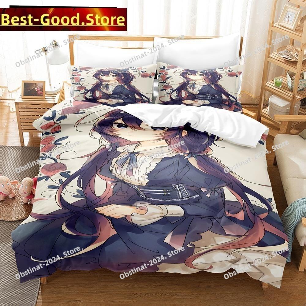 3D Print Anime Kawaii Girl Kyouka Bedding Set Printed Bed Set Duvet Cover Sheet Pillowcase Soft Quilt Cover Full Queen King Size