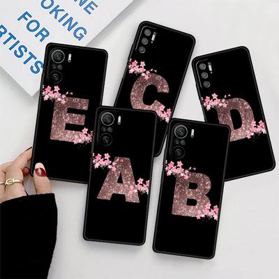 Цветочная буква розовый модный начальный чехол для Xiaomi Redmi Note 11 10 Pro 12 9S 9 8 9C 9A K40 10C 8T 9T силиконовый чехол для телефона