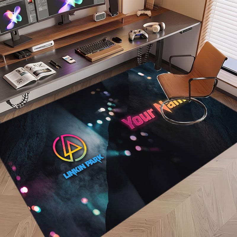 Custom Rug Linkin Park Pattern Print Name Text Soft Non‑Slip Floor Carpet for Home Indoor Decoration