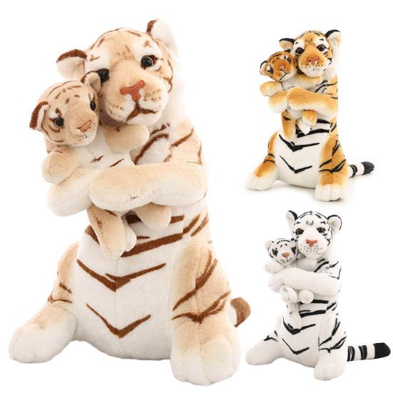 Плюшевая кукла Тигр Мягкая игрушка-животное Симуляция Тигрица и Тигренок Кукла Тигр Плюшевые игрушки Украшение для вечеринки в животном стиле Детская