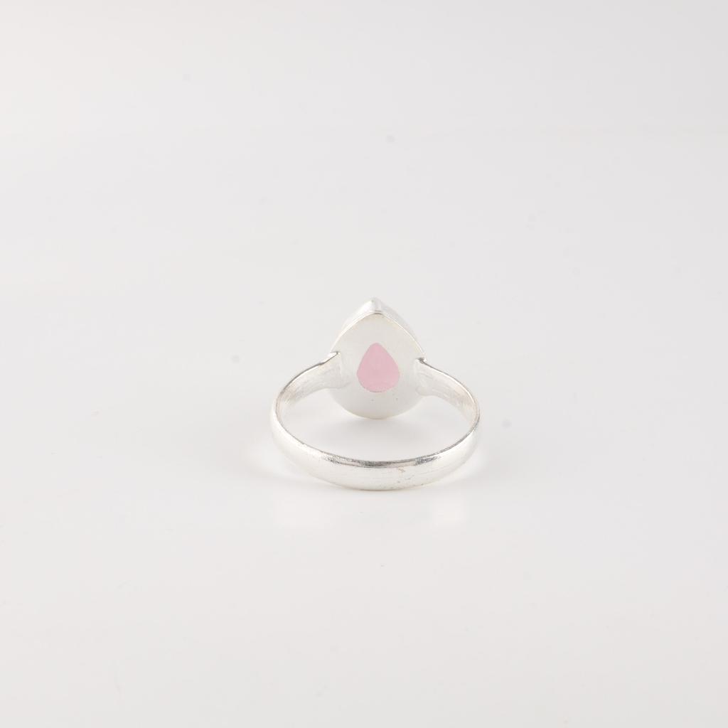 Rose Chalcedony Gemstone 925 Sterling Silver Handmade Jewelry Designer Ring Gift For Girls RR-76-19