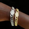 12MM Width Stainless Steel Miami Cuban Link Bracelet Iced CNC Inlay Cubic Zirconia Hip Hop Jewelry for Men Women Wholesale