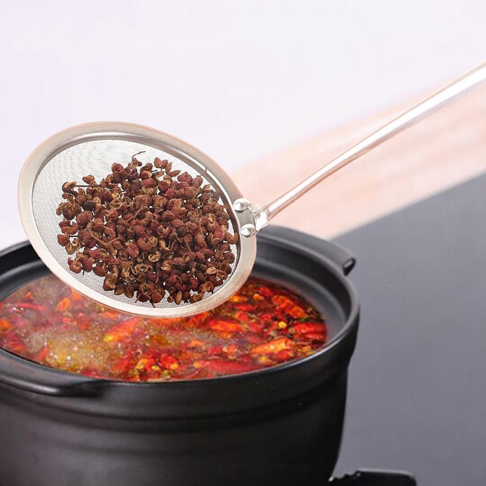 Fine Mesh Cooking Tool Baking Sifting Kitchen Oil Skimmer Colander Strainer Filter Spoon